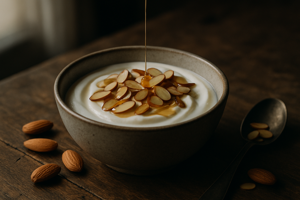 Almond Yogurt in use