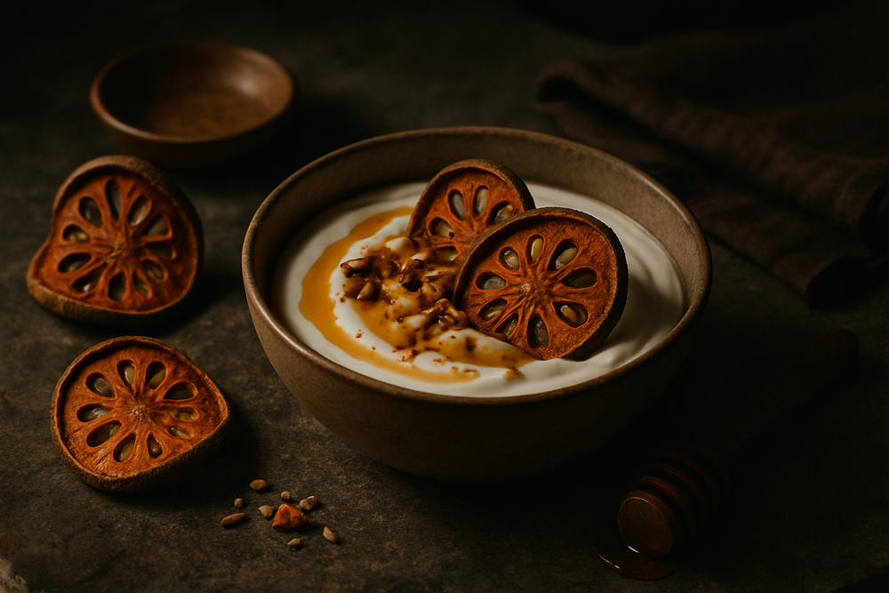 Bael Fruit in use