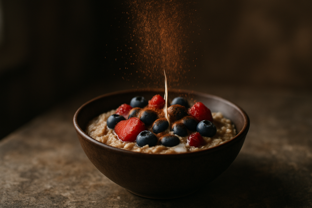 Cacao Powder in use
