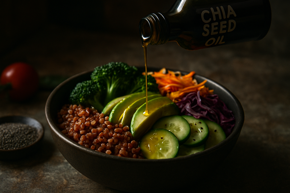 Chia Oil in use
