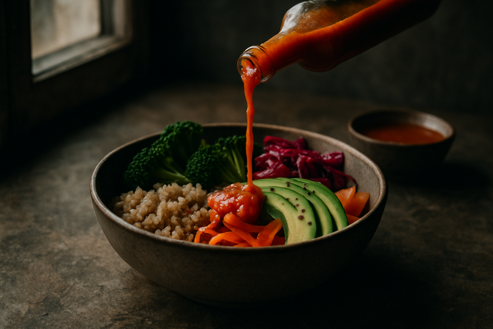 Fermented Hot Sauce in use