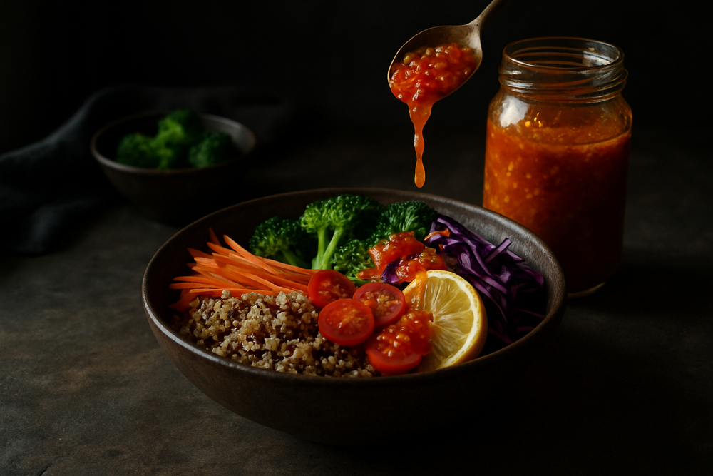 Fermented Lemon Chili Paste in use