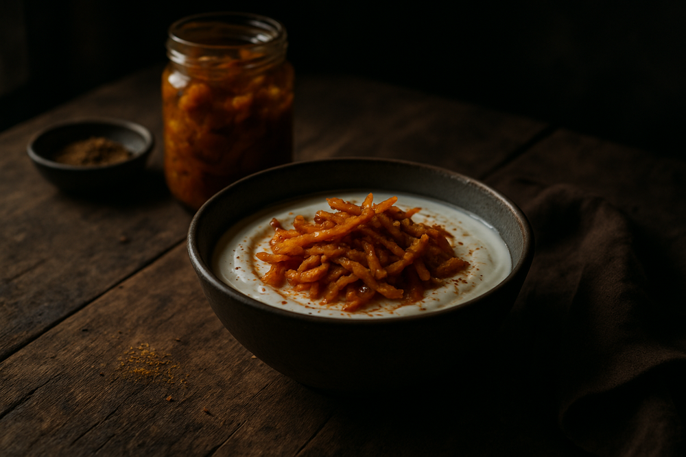 Fermented Mango Pickle (Aam ka Achar) in use