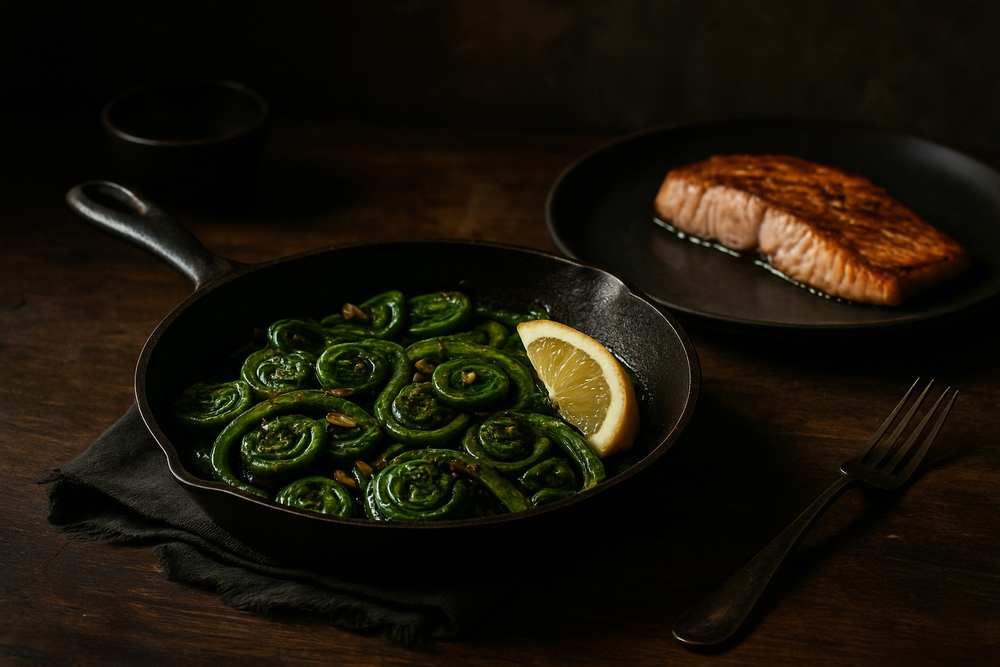 Fiddlehead Ferns in use