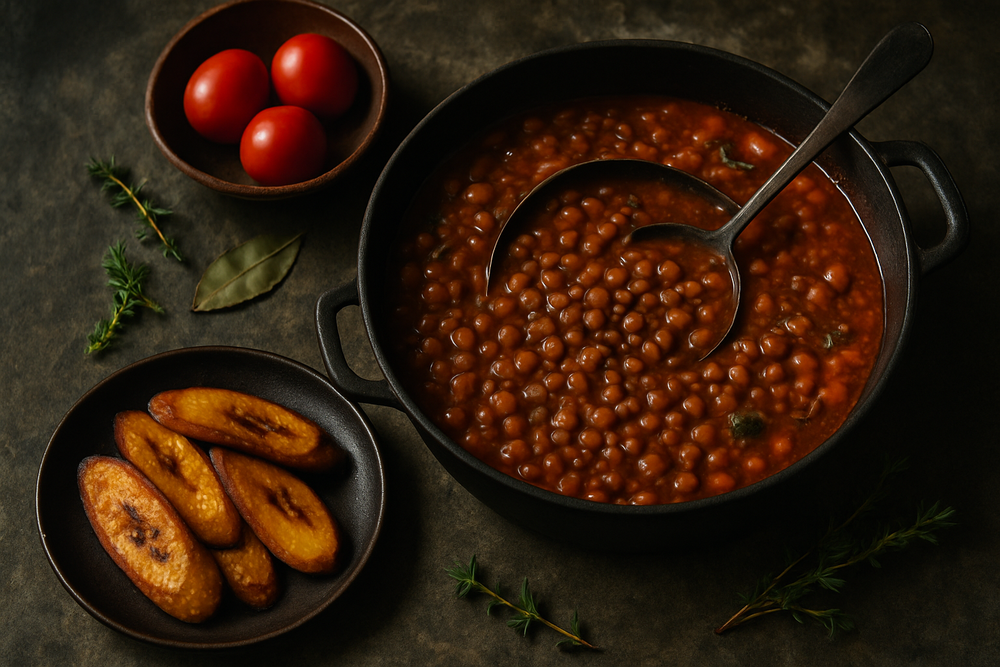 Fresh Pigeon Peas (Gandules) in use
