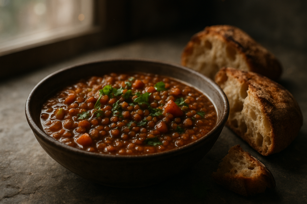Green Lentils in use