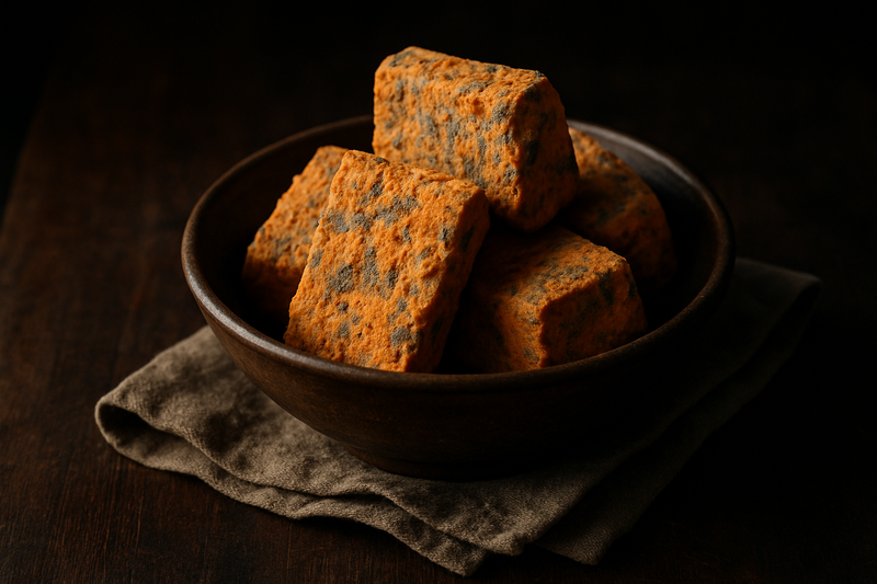 Oncom (Fermented Soybean Cake) photograph