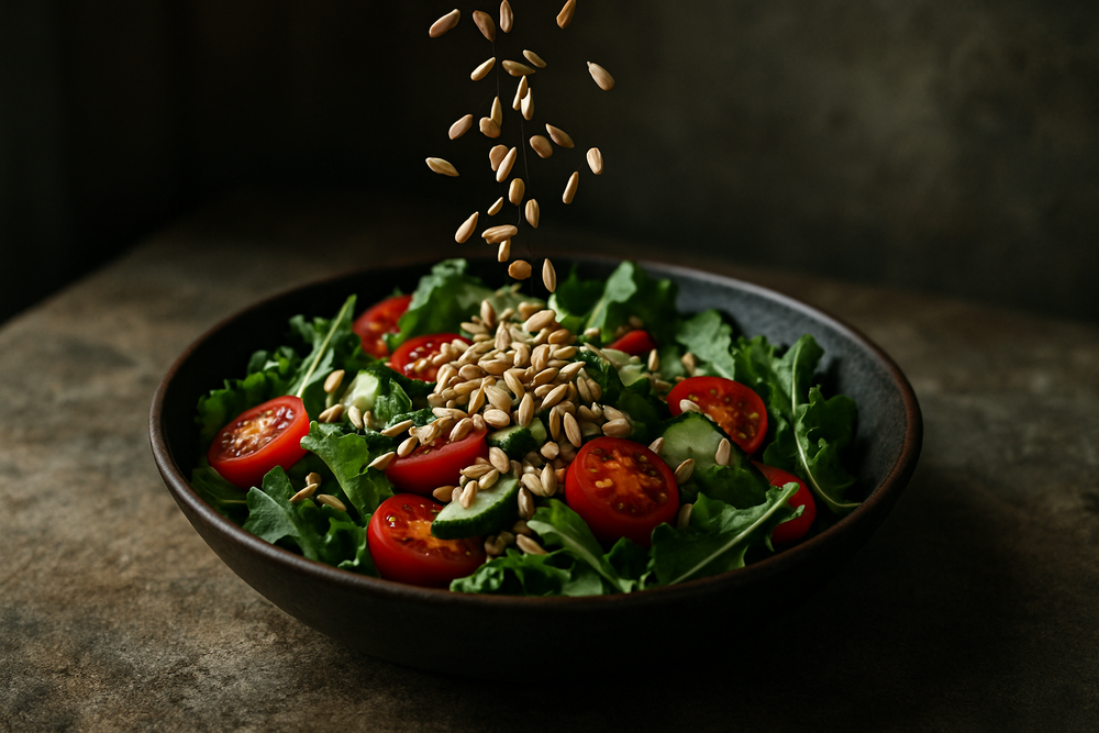 Raw Sunflower Kernels in use