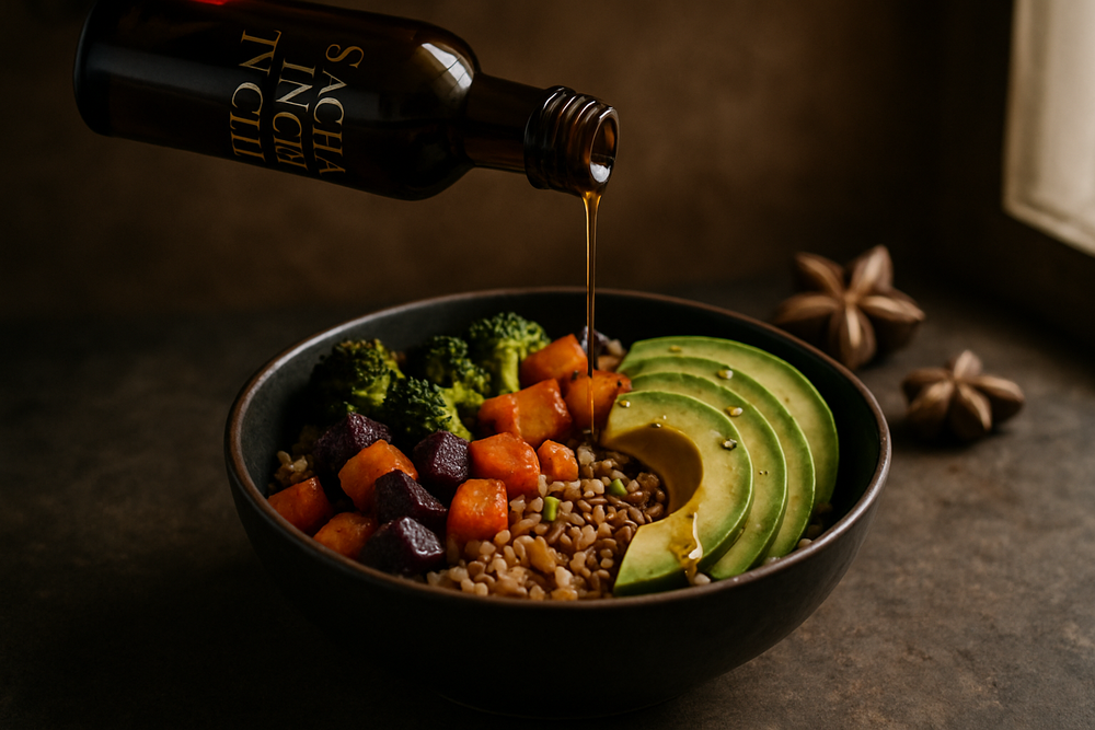 Sacha Inchi Oil in use