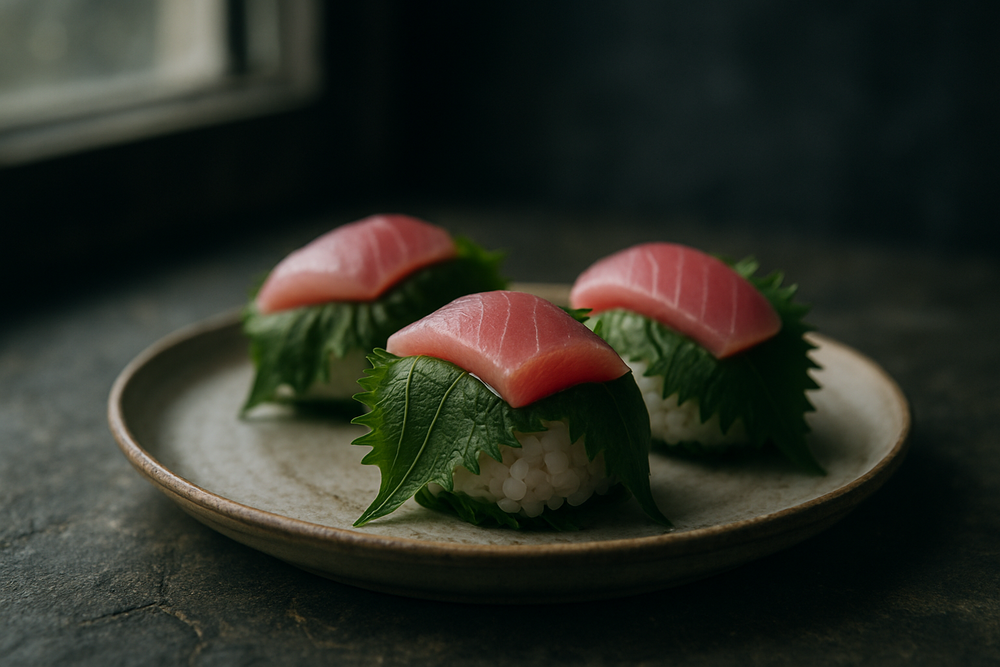 Shiso (Perilla Leaves) in use