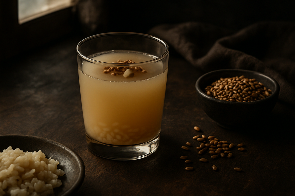 Sikhye (Fermented Rice Punch) in use
