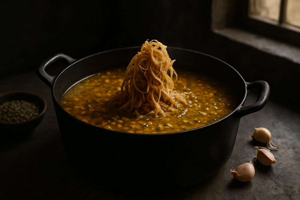 Sinki (Fermented Radish Root) in use