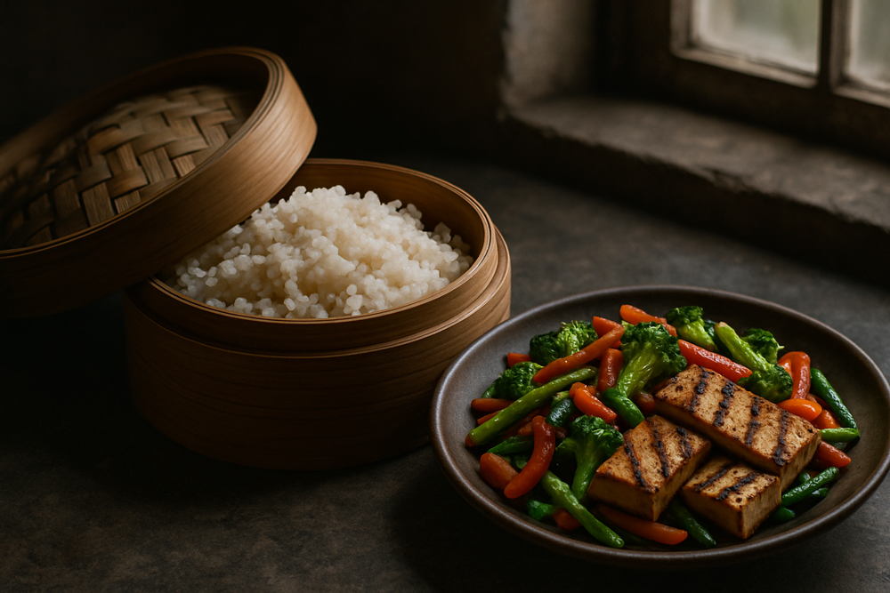Sweet Rice (Glutinous Rice) in use