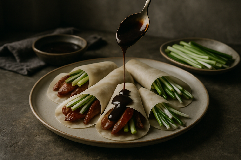 Tianmianjiang (Sweet Bean Sauce) in use