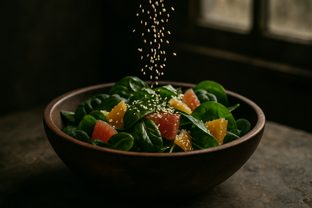 White Sesame Seeds in use